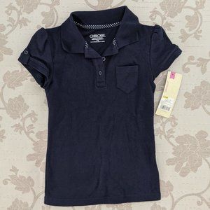 NWT Girls Navy School Uniform Polo Shirt S (6/6X)